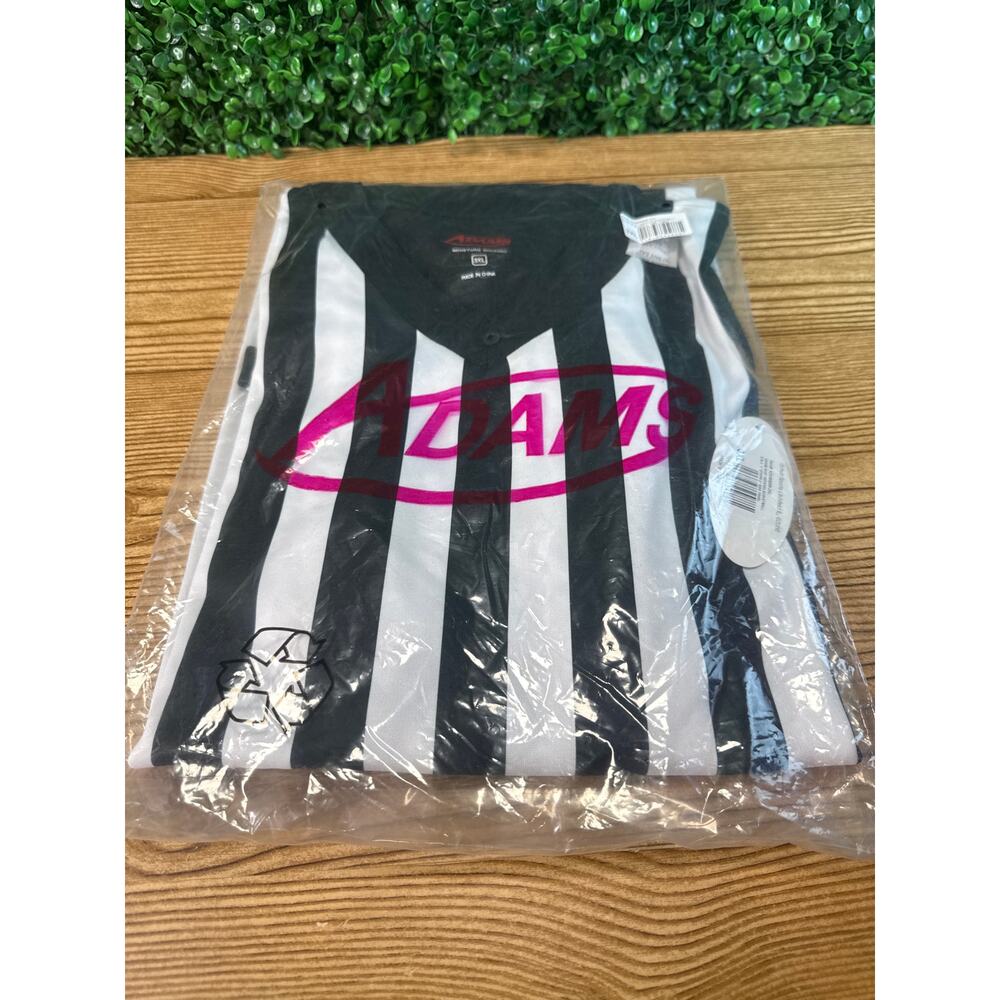 NWT Adams 3XL Referee Basketball 3" Striped Jersey Shirt For Sports Halloween